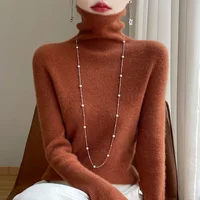 Autumn And Winter Knitted Pullover High-Neck Sweater, High-Elasticity, Fashionable And Comfortable Long-Sleeved Women's TopRY128 - Image 2