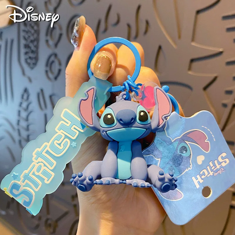 thumbnail image 1 of Llavero con colgante de Stitch de la figura del anime de Disney, llavero con ángel rosa dulce, accesorios para bolso de mano de coche, llavero, regalo de cumpleaños, 1 of 5