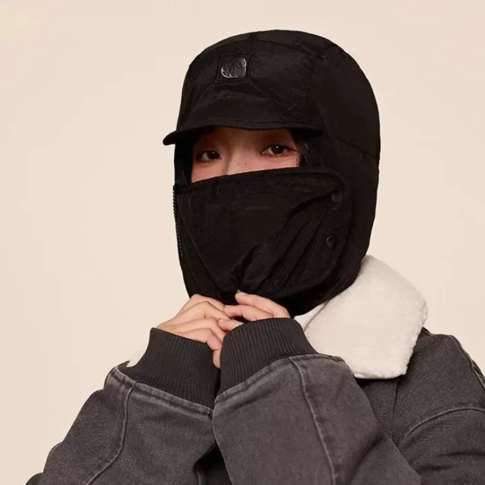 1개 가을 겨울 따뜻한 레이펑 모자 오토바이 스키 모자 여성용 줄무늬 레이펑 모자 남성용 야외 캐주얼 라운드 탑 모자