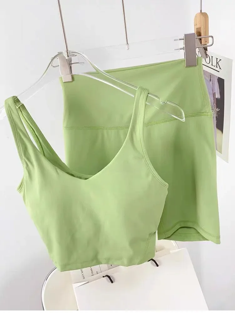 Lemon 2 Piece Sport Suit Sports Bra High Waist Skinny Shorts 6