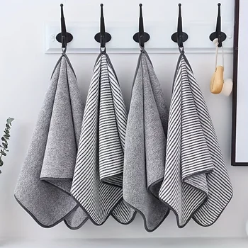 Serviette de bain en bambou rayée, 1 pièce, absorbante et à séchage rapide, Super douce, respectueuse de la peau, pour la maison, la salle de bain, 35x75cm 1
