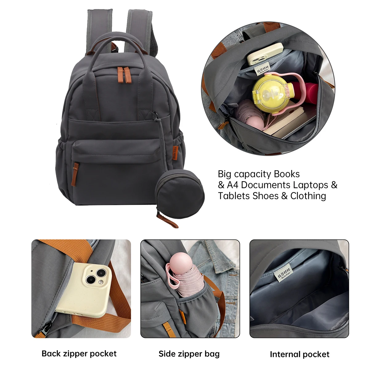 Original Fashionable Commuter Backpack for Women, Niche Backpack for College Students, Simple and Lightweight Travel Backpack, School Bag for High School and Middle School Students, Outing Bag