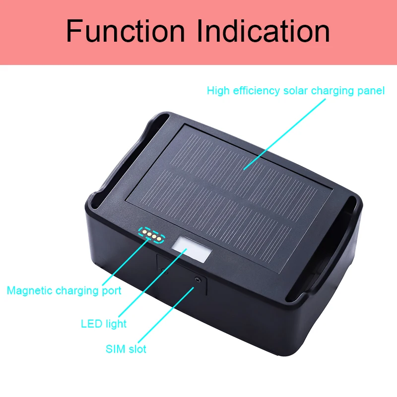 Solar Cattle GPS Tracker 4G Waterproof Solar Charging Real Time Tracking Collar GPS Tracker For Cattle Sheep Horse