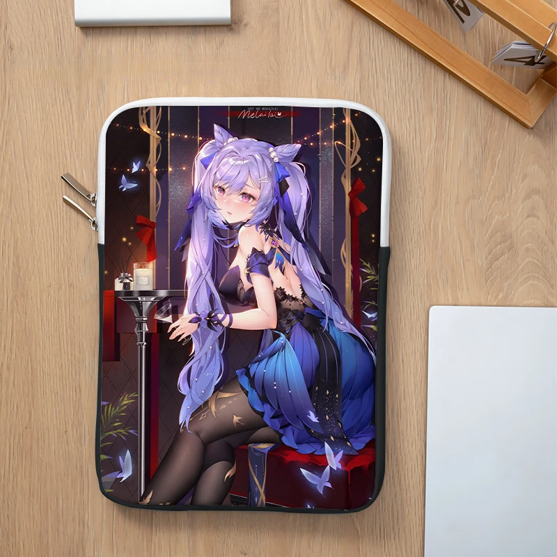 Anime Personalizado Bolsa Genshin Impacto hu Tao Design Bolsa para Portátil Case para Ipad Acer Dell Bonito Menina à Prova de Choque 13 15.6 Bolsa