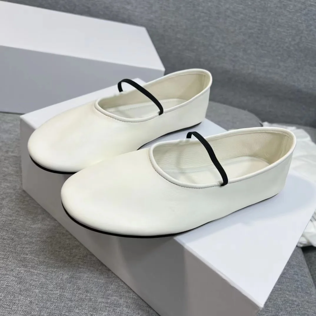 Fashion Design Women Ballet Shoes Sheepskin Shallow Mouth Ballet Flat Women's Single Shoes Comfortable Fashion Women's Shoes