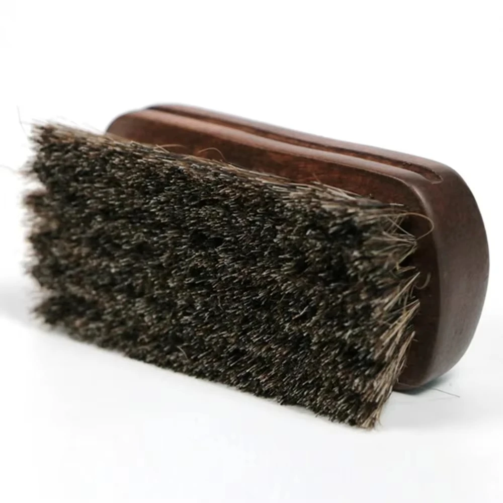 Horsehair Leather Textile Cleaning Brush Car Interior Furniture Apparel Bag Shine Polishing Brush Auto Wash Detailing
