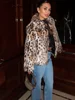 Leopard Faux Fur Coat Women Short Autumn Winter Plush Stand Collar Panelled Jacket Female Warm Stylish Outerwears Lady Casual 4