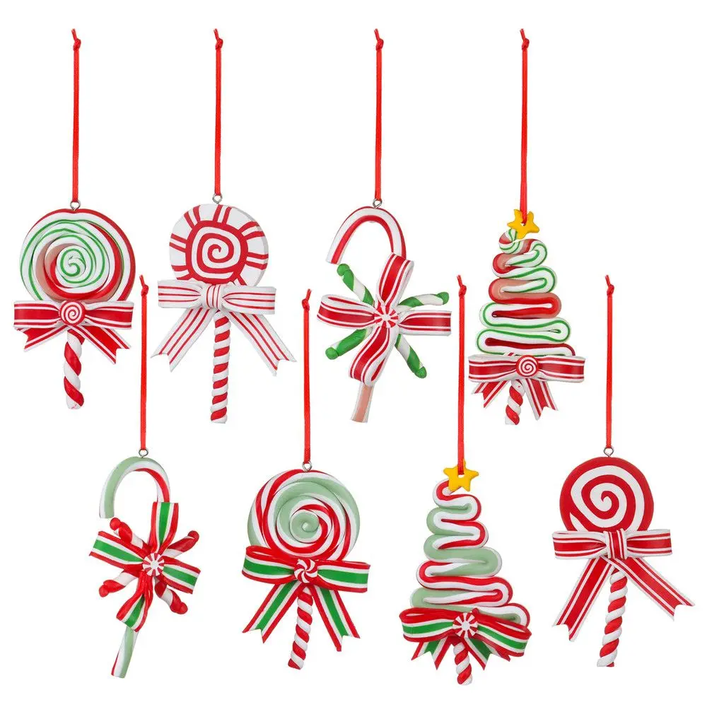 1Pc Christmas Candy Ornaments Lollipop Ornament Xmas Decor Candy Cane Hanging Decorations Fake Canes Crafts christmas decorations