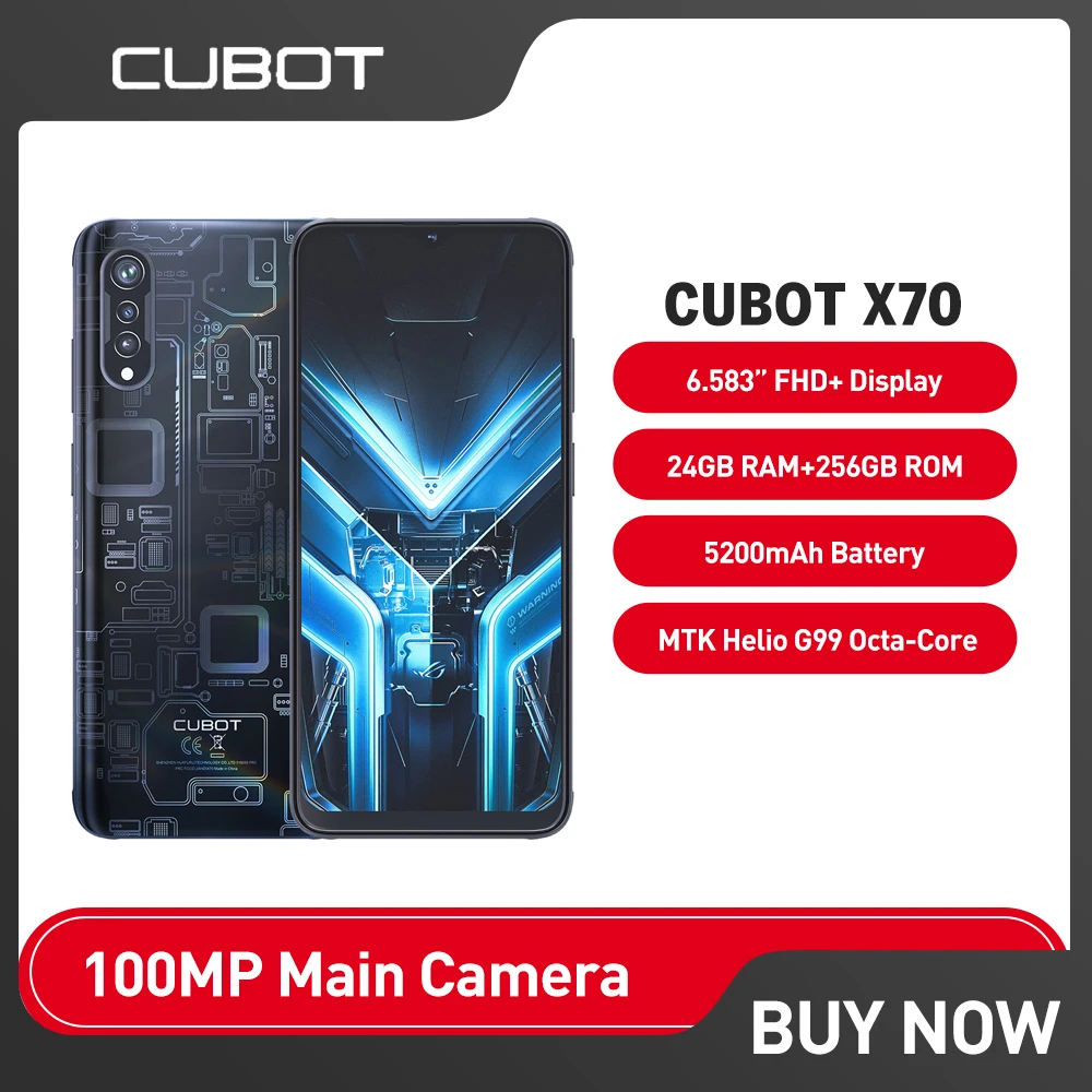 cubot p80 6 583 inch fhd screen android 13 smartphone 8gb 256gb 5200mah 48mp camera octa core dual sim 4g global version Cubot X70 Smartphone Android 13 Helio G99 24GB+256GB 100MP Triple Camera NFC 120Hz 6.583" FHD+5200mAh Global Version