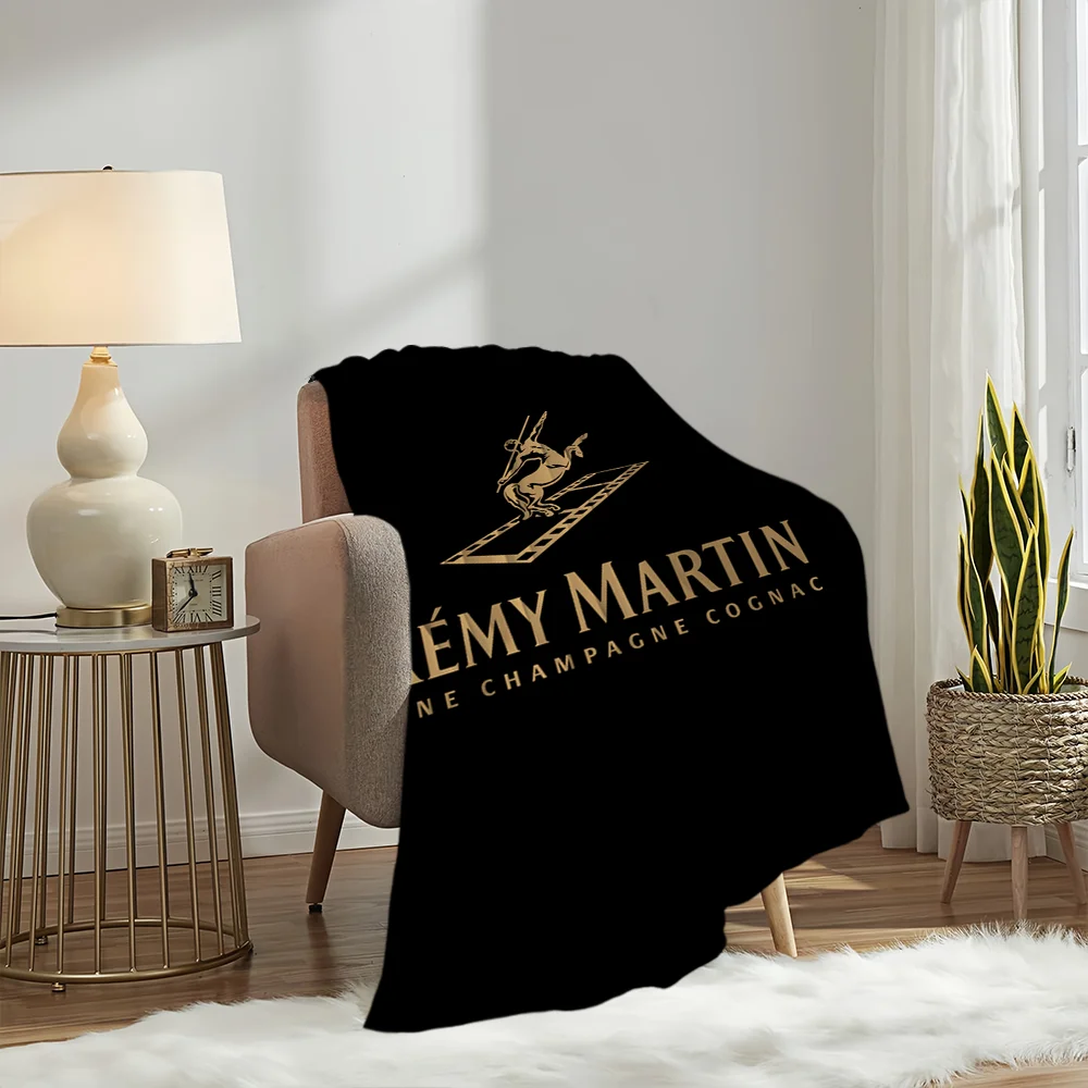 Logo French Cognac R-Remy M-Martin Blanket Plush Nap Sofa rug for Living Room Warm Office Bedroom Birthday Home Travel Kid Gifts 3