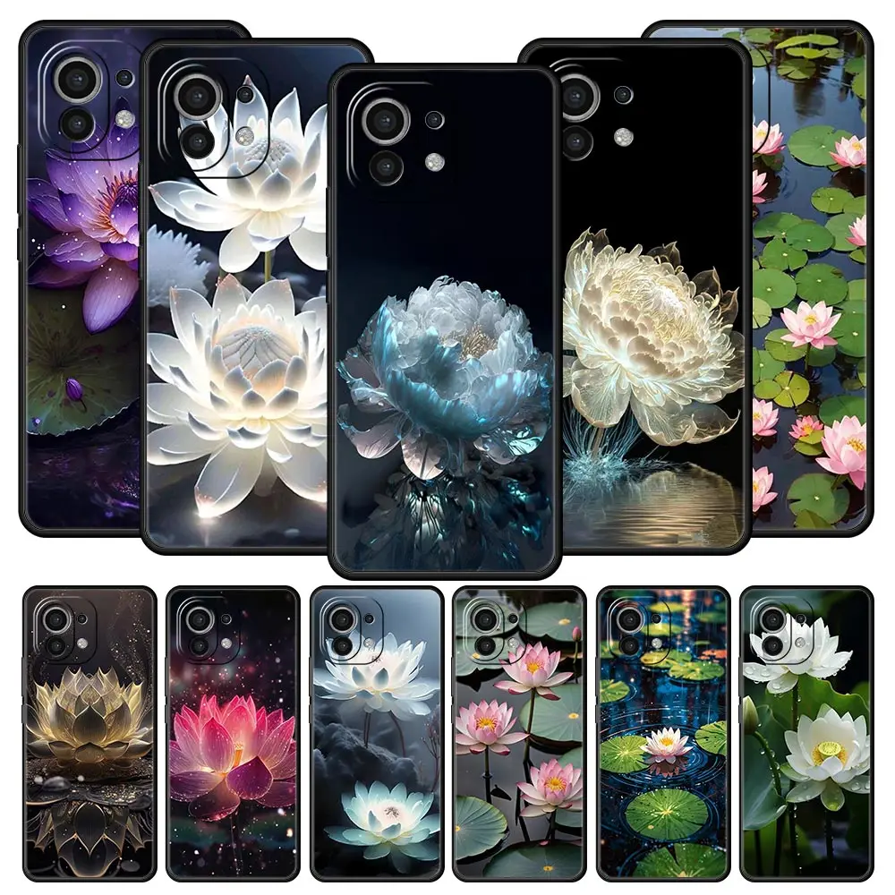 Luxury Lotus Flower Soft TPU Phone Case