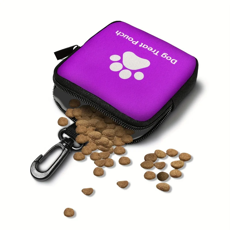 Artificial Leather Dog Paw Patterned Coin Purse with Zipper Dog Food Storage
