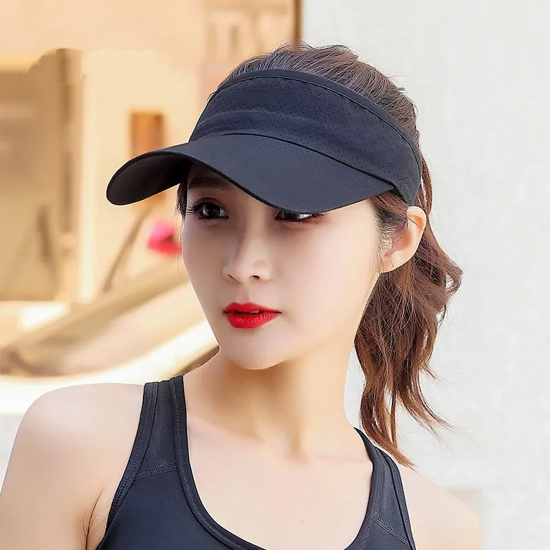 야외 스포츠 모자 조절 가능한 빠른 건조 햇빛 가리개 테니스 골프 러닝 모자 여름용 경량 자외선 차단 사이클링 바이저