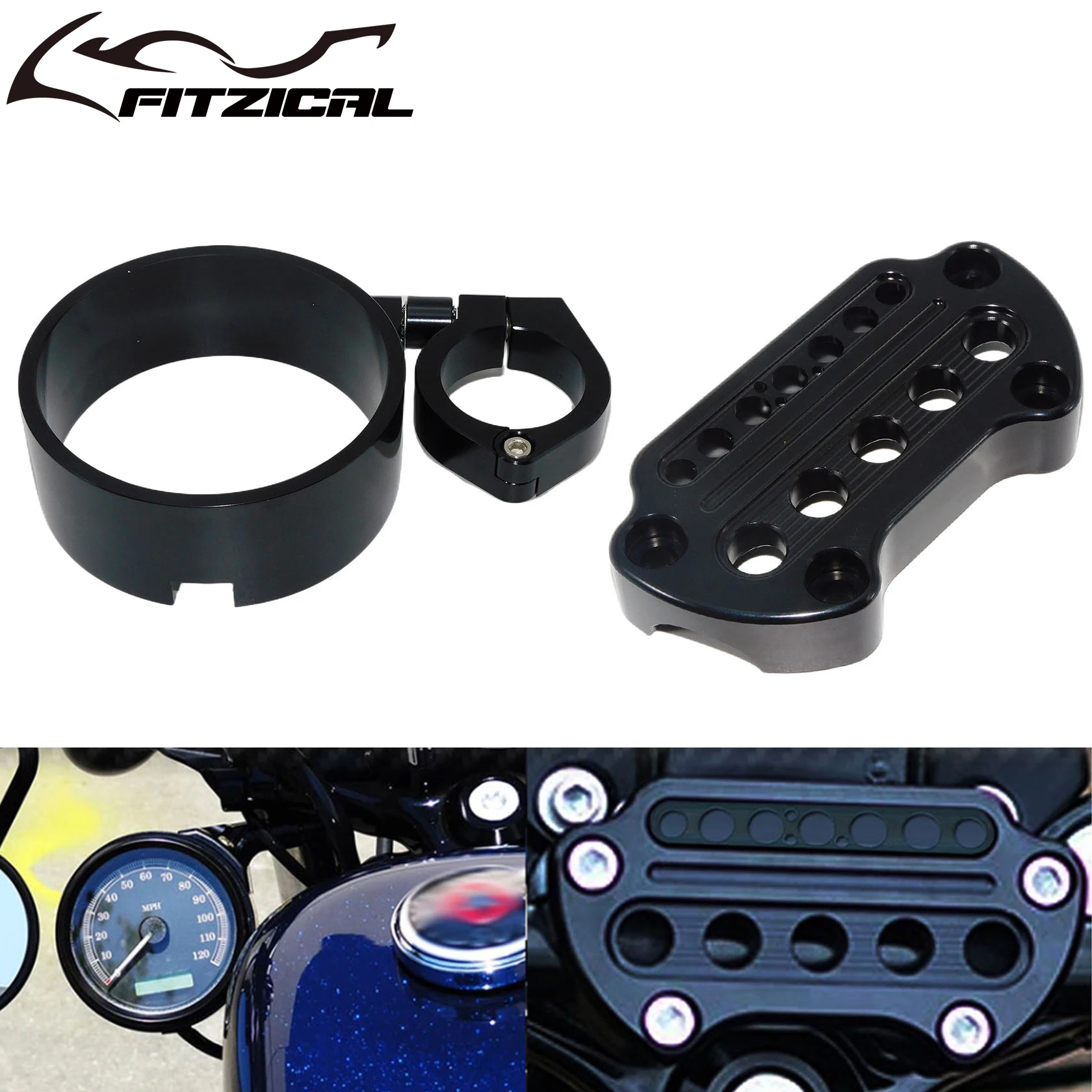Motorcycle Speedometer Side Mount Relocation Bracket Ring Indicator