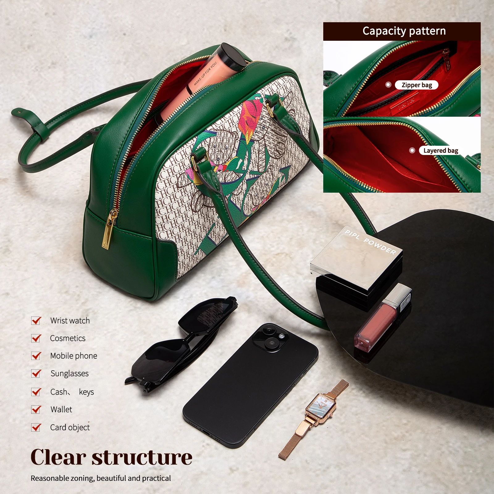 حقيبة كتف نسائية من علامة CHCH التجارية، تتميز بجو...