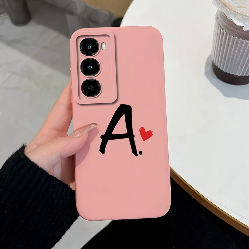 Cute Couple Letters Pattern Lens Protection Soft Silicone Advanced Anti-Fall Fingerprint Resistant Phone Case
