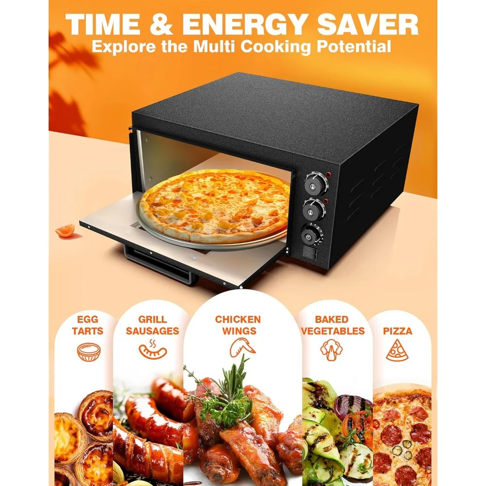 Indoor pizza oven Countertop electric Pizza Oven 1800W commercial pizza oven, pizza stone and timer 2
