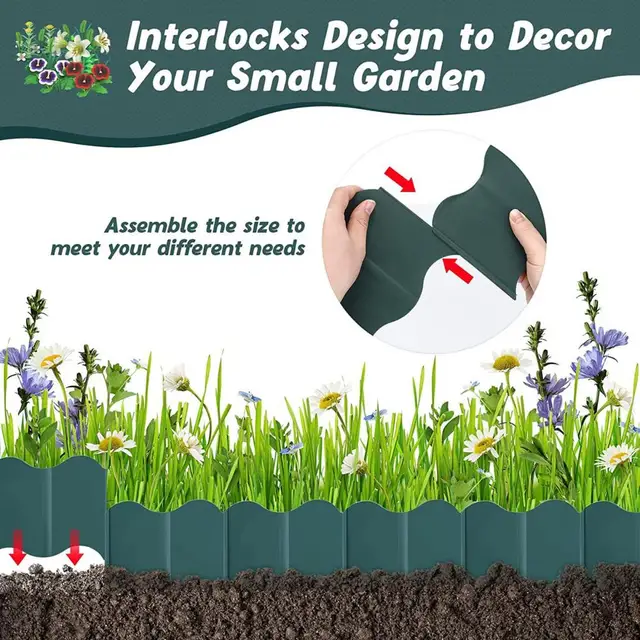 20 db Fű Gyep Növényi Szegély Rugalmas Kerti Határ Kerítés Sétány Táj Szélén Barkácskerti Dekoráció - Image 3