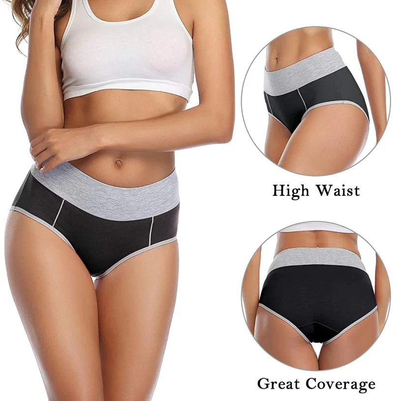 5pcs/lot Seamless High-waist Women Underwear Solid Color Simple