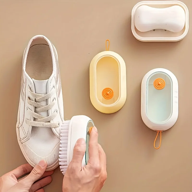 1pc Laundry Brush Shoe Brush Multifunctional Hangable Soft Bristle Add Liquid Shoe Washing Cleaning
