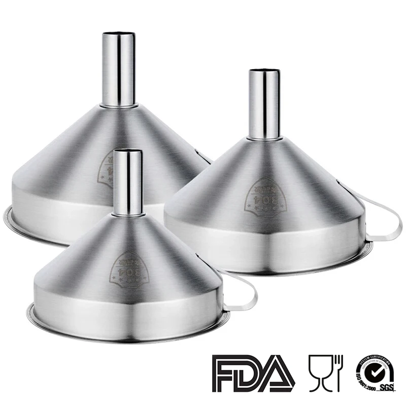 Stainless Steel Funnel Kitchen Oil Liquid Funnel Metal Detachable Filter Wide Mouth for Canning Kitchen Tools wide mouth funnel stainless steel funnel kitchen funnel kitchen accessories