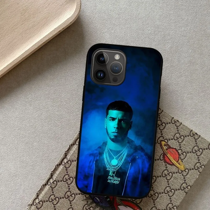 A-Anuel AA Rappers Phone Case For iPhone 15 14 13 12 11 X XR XS XSMAX 8 7 Plus Mini Pro Max Soft Black Phone Cover