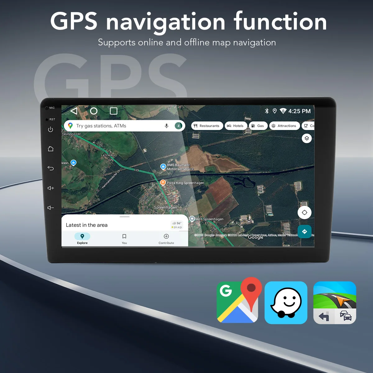 Radio para Auto 2DIN Android Auto Carplay Android 13 GPS Audio para Auto Estéreo de 9 pulgadas FM WIFI BT IPS Reproductor Multimedia Cámara para Automóvil 6