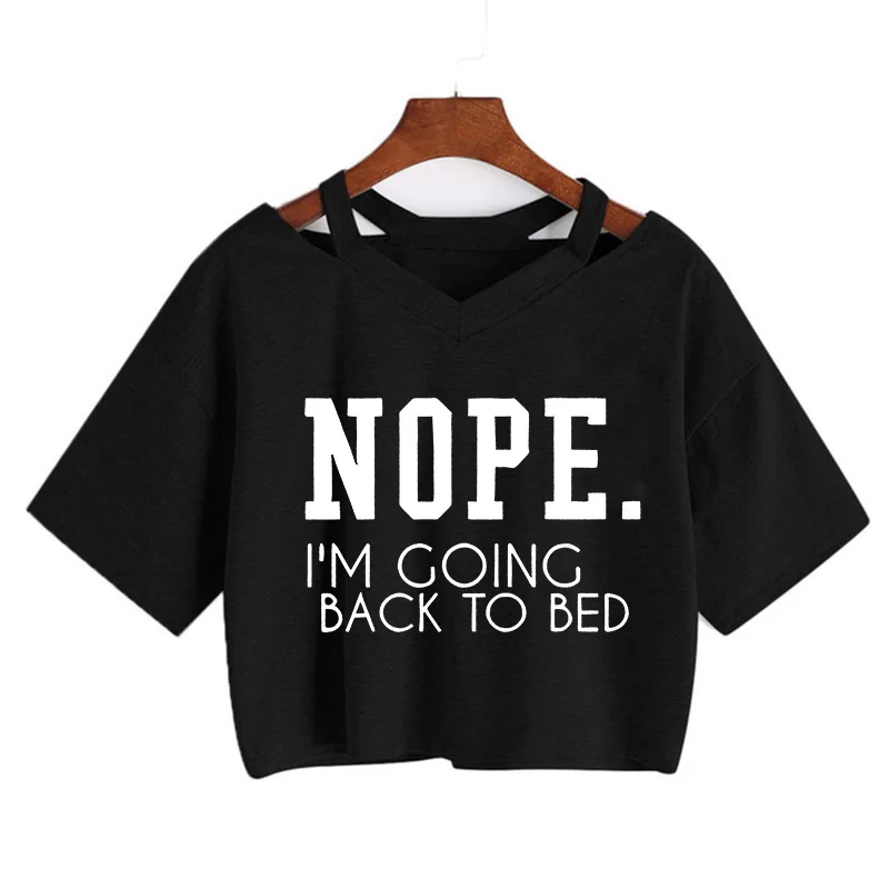 Sexy Vintage T-Shirt für Damen mit lustigem NOPE Not Today Schriftzug, Cropped T-Shirt für alle Jahreszeiten, Grafik-Crop-Tops, 90er-Jahre-Kleidung