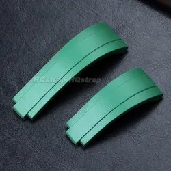 Premium 20mm Soft Silicone Waterproof Watch Strap - Flexible Rubber Wristband Replacement - 20mm (Green)