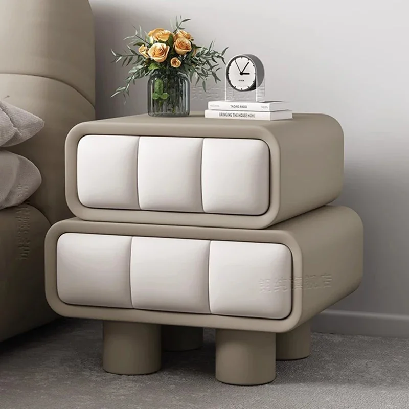 

Ordinary Style Modern Nightstands Nordic Italian Drawers Bedside Table Aesthetic Simple Gray Narrow Nachttisch Bedroom Furniture