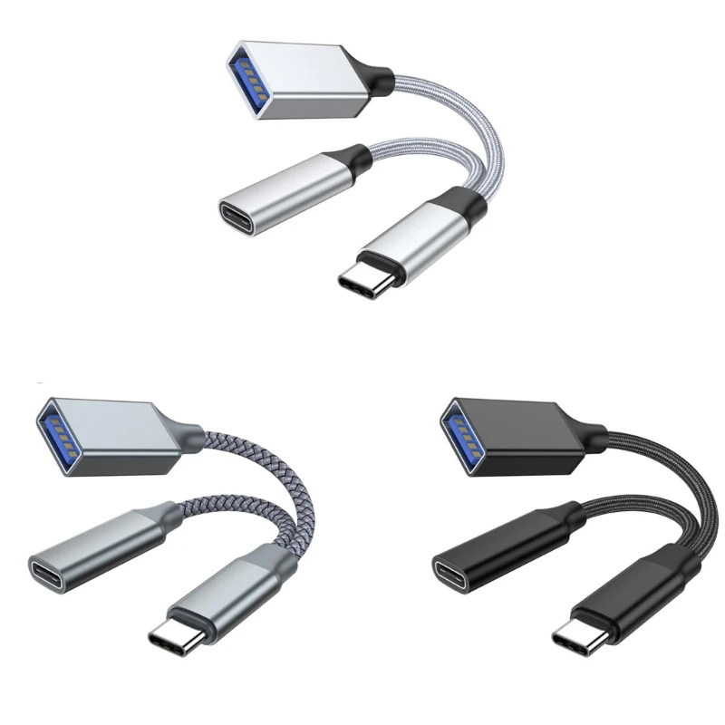 2 In 1 OTG Type-C 어댑터 케이블과 USB(PD10W 충전 전화기 포함) OTG 변환기
