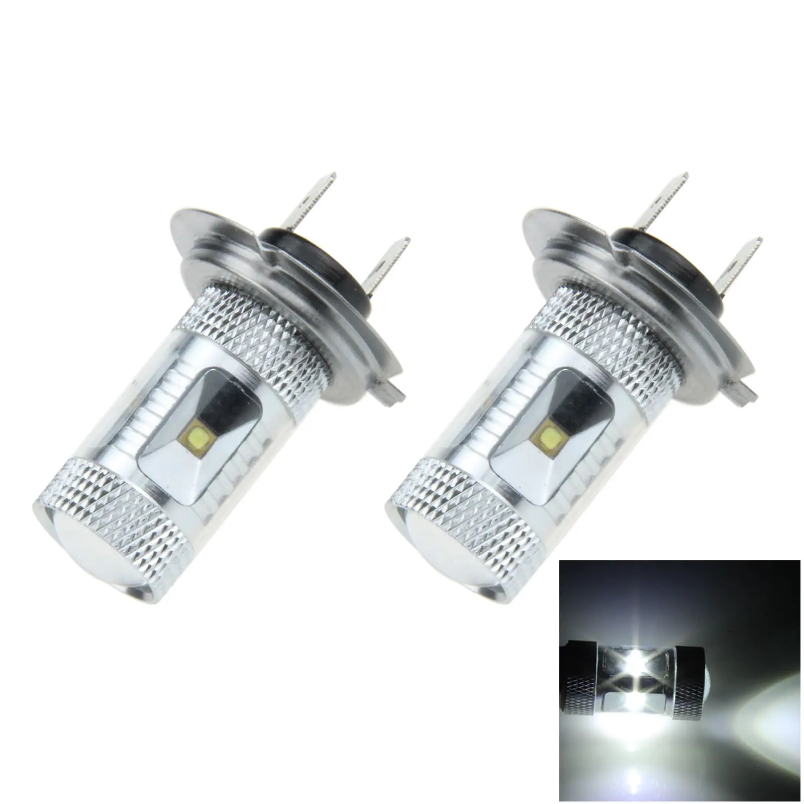 

2X белая Автомобильная фара H7, задняя фара, задняя фара, 6 излучателей, задняя фара