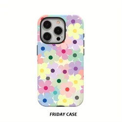 Luxury Radiant Double - layer Back Cover with Colorful Floral Design - iPhone 14 Plus (FLR - 298DFLR1A109)