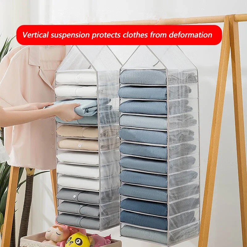 Description Picture 5 of itemHome wardrobe storage, hanging bags, pants, layered hanging clothes, separated and organized items, fabric storage rack