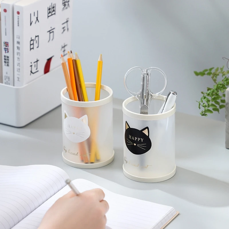 Cylindrical Detachable Desktop Pen Holder Organizer Office Accessories Pencil Stand Storage Case Box Stationery Teacher Gifts