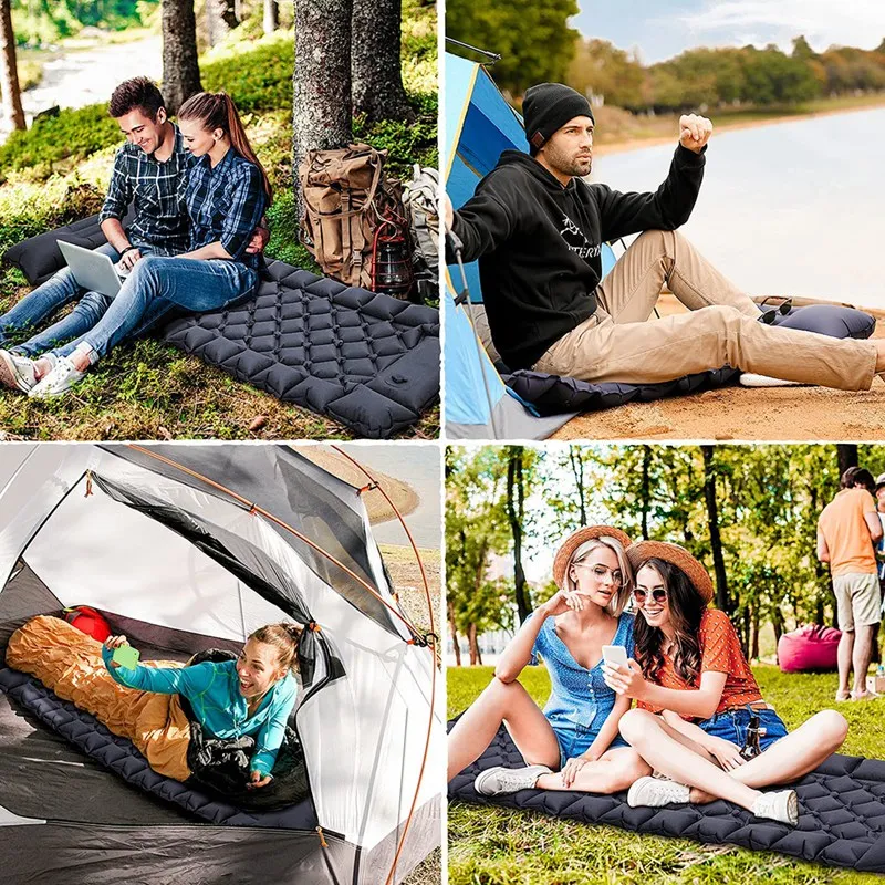 Sleeping Pad For Campinginflatable Lightweight Camping Pad With Air Pillow For Backpacking,Waterproof Camping Mattress