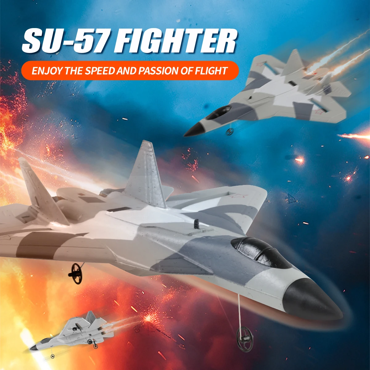 SU 57 Airplane RC 2.4G Remote Control Aircraft Electric EPP Foam Plane FX657 Rc Fighter Fixed Wing Hand Throwing Glider_voghion.com
