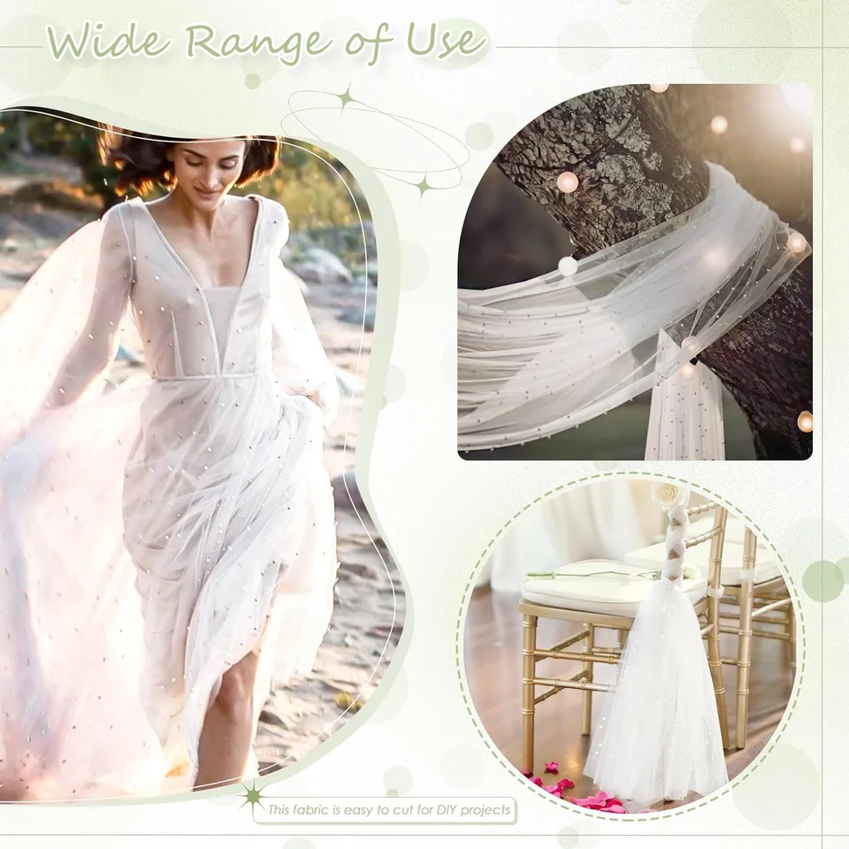 Nappe Blanche Nacrée Pour Printemps Et été - Chemin De Table En Tulle Et Dentelle - Chemin De Table De Mariage - 80 X 304 Cm - Pour Fête Prénuptiale, Fête D'anniversaire