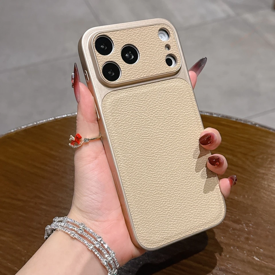 Candy Leather Shockproof Phone Case with Big Window Design