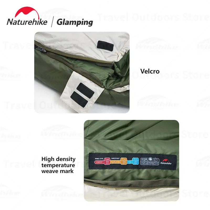 Naturehike Warm Windproof Snow 650FP Duck Down sleeping bag -12℃~35℃ Mummy PRO Down Sleeping Bag Winter Travel Equipment