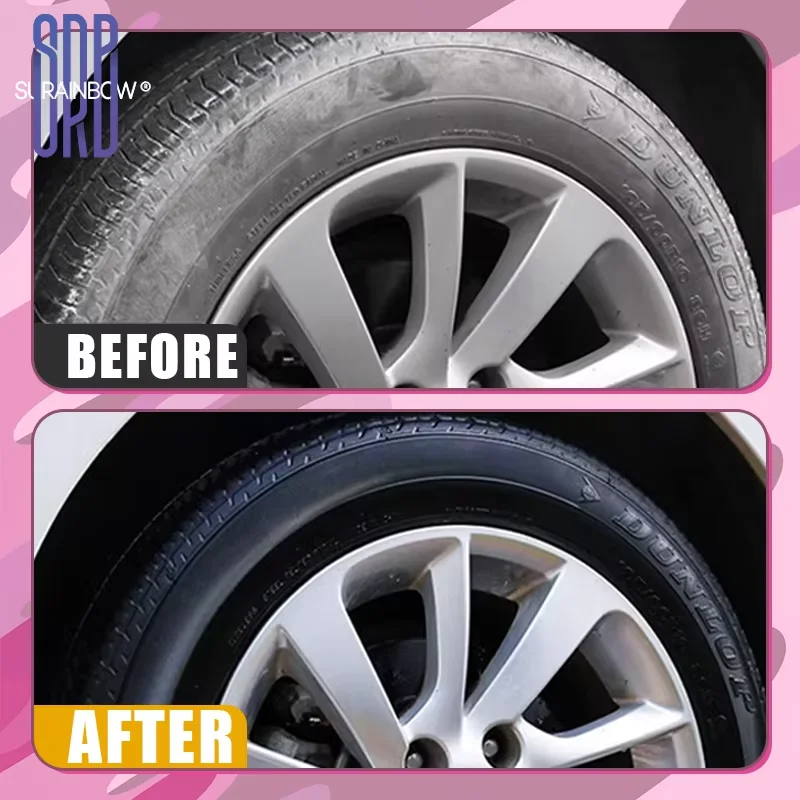 Motorcycle Tire Shine Dressing Black Wet Look Tire Dressing for Deep Glossy Finish for Protection Long-Lasting Tire Shine Spray