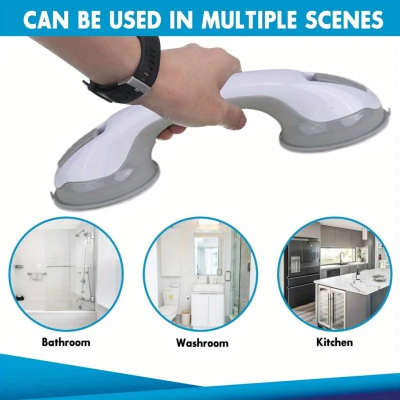 Shower Handle Bathtub and Shower Grab Bar Suction Handle Bathroom Bathtub Useful for Disabled and Elderly Safe Bathroom Handrail Shower Handle Grab Bars