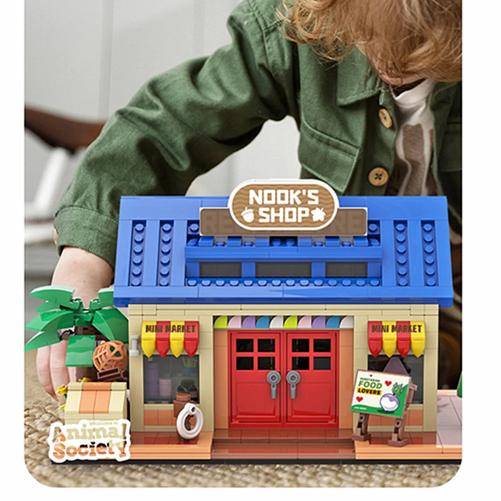 

Animal Friends Japanese Anime Society Nooks Shop Rosie Isabelle House Model Building Block Bricks Crossing-Toy Girl Gift