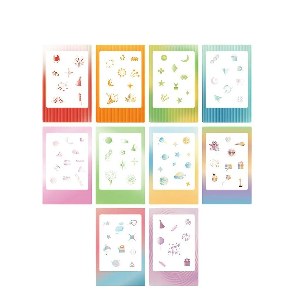 10pcs/set Creative 3-inch Instant Camera Photo Frame Sticker Set - DIY PET Decorative Decals Stationery