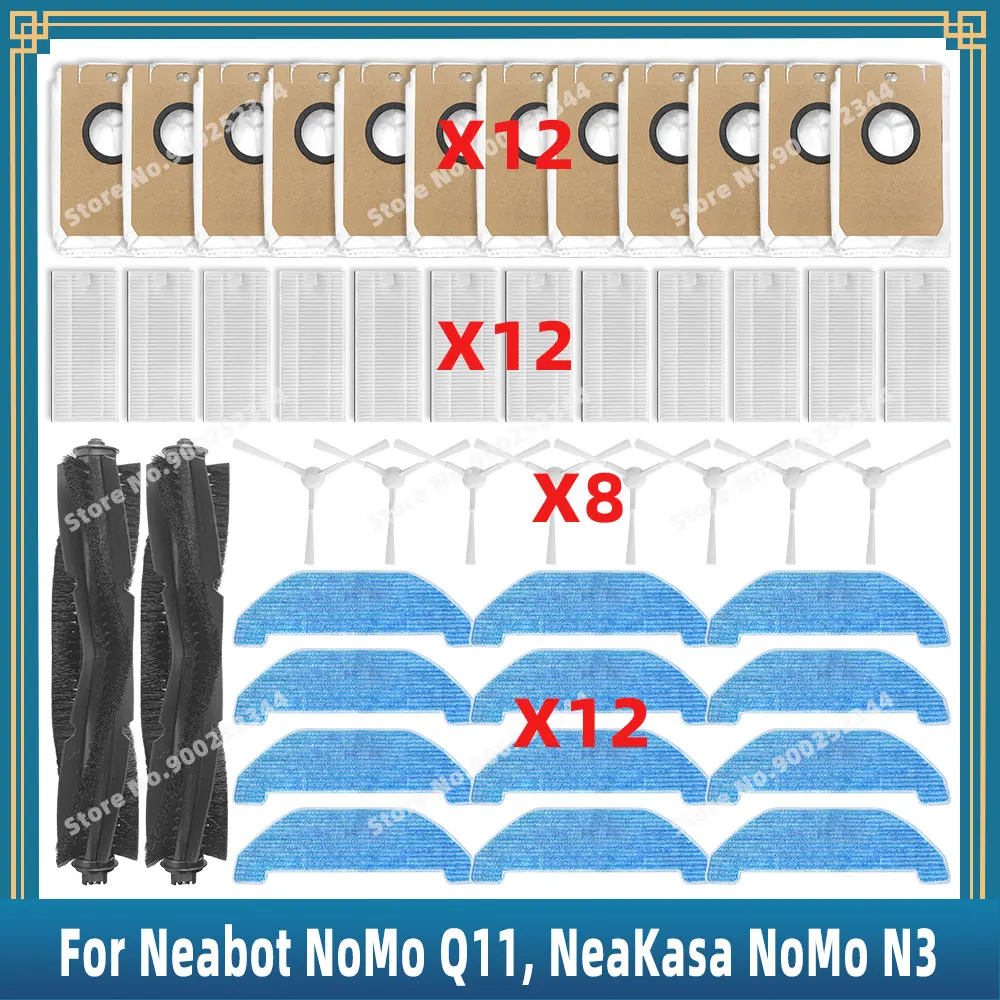 Kit Accessoires Pour Robot Aspirateur Neabot Q11 - Brosses, Filtres HEPA, Sacs, Serpillères - Pièces Lavables
