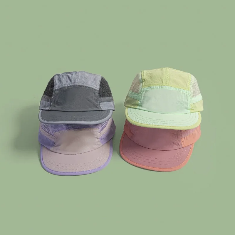 Japanese Color Matching Quick-drying Baseball Cap Summer Thin Running Sports Breathable Five-panel Casual Adjustable Sports Hat