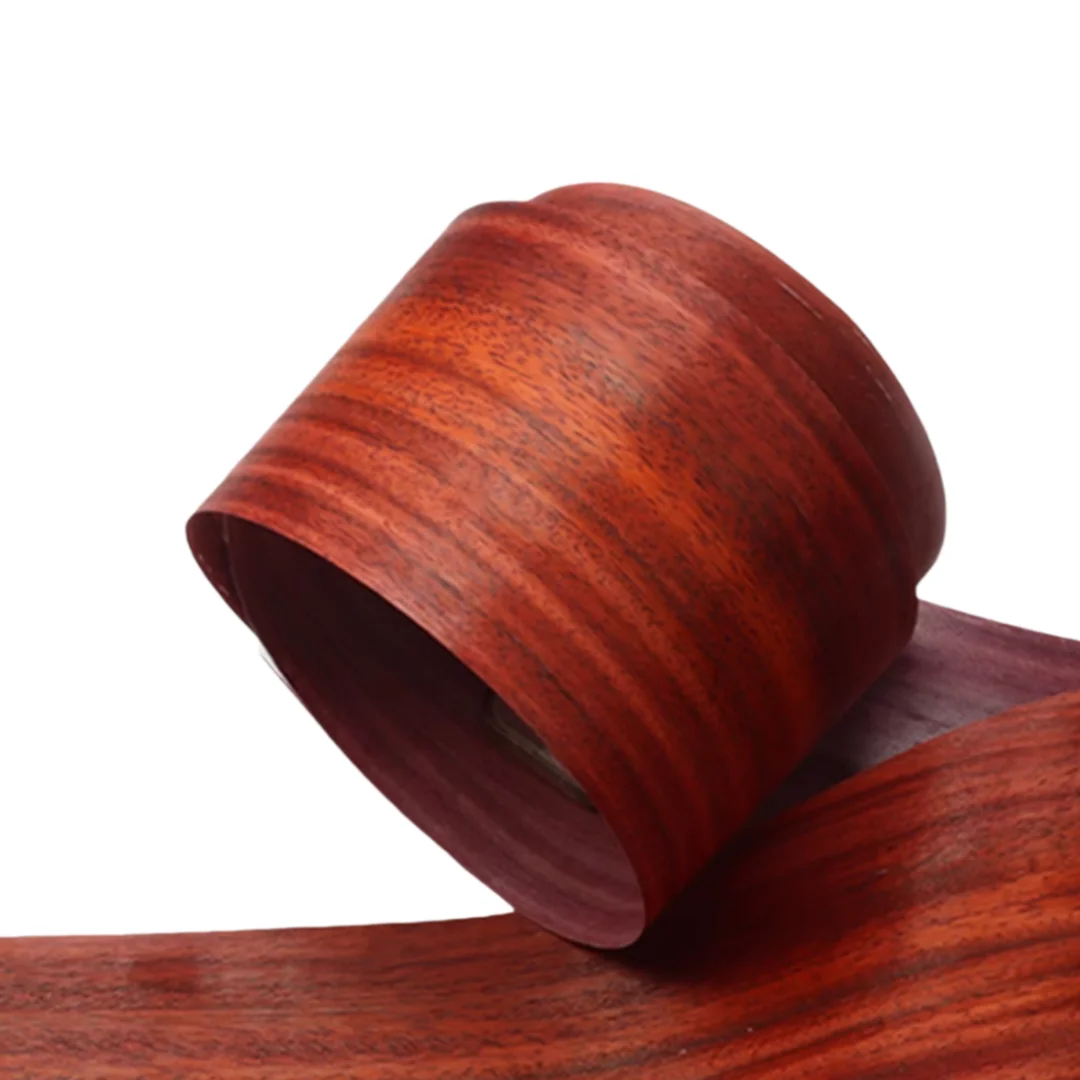 L:2.5m Wide:180mm T:0.25mm Natural African Padauk Wood Veneer Sheets DIY Cabinet Door, Wall, and Speaker Facade Decoration
