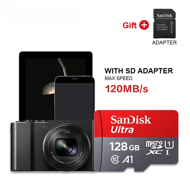 SanDisk-Carte Micro SD Ultra, 128 Go, 32 Go, 64 Go, 256 Go, 400 Go, 512 Go,  1 To, SD, TF, Carte mémoire flash, MicroSD pour téléphone - AliExpress