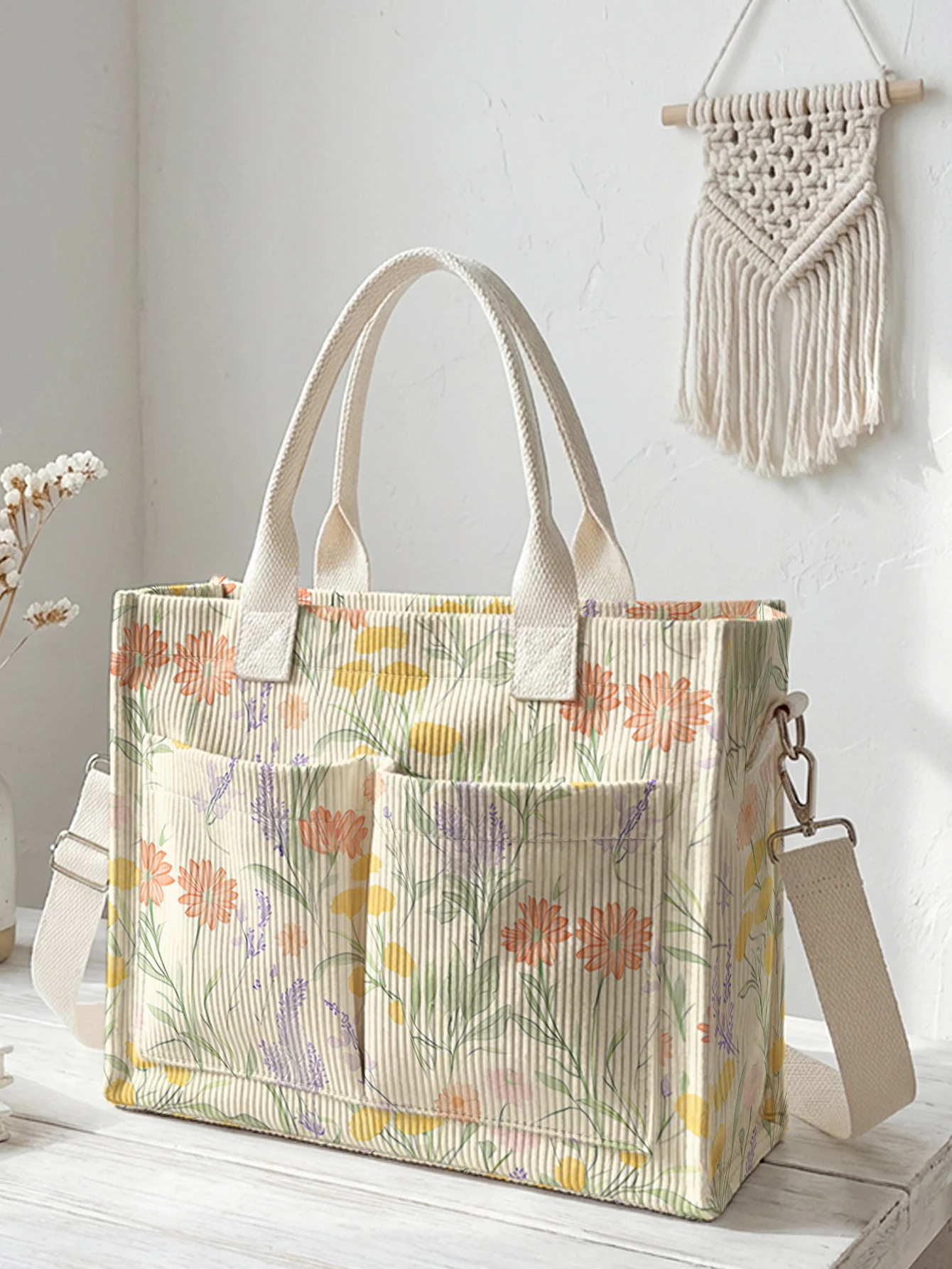 LEDAOU Contenitore per il pranzo da donna riutilizzabile borsa per il pranzo in velluto a coste borse tote a prova di perdite termiche refrigeratore pranzo caso grande capacità contenitore (velluto