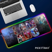 Tapete grande do rato da almofada do rato do computador da almofada do rato da liga das lendas com backlit